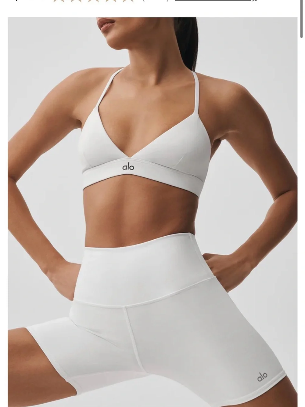 ALO Yoga Airbrush High Waist Biker Short White Size Small